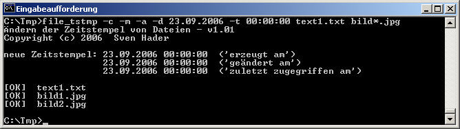 Screenshot von FILE_TSTMP