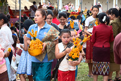 Tempelbesucherinnen (Vientiane, Laos)