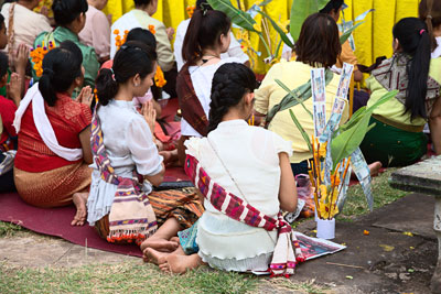 Tempelbesucherinnen (Vientiane, Laos)