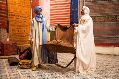 Teppichhändler in Rissani (Marokko)